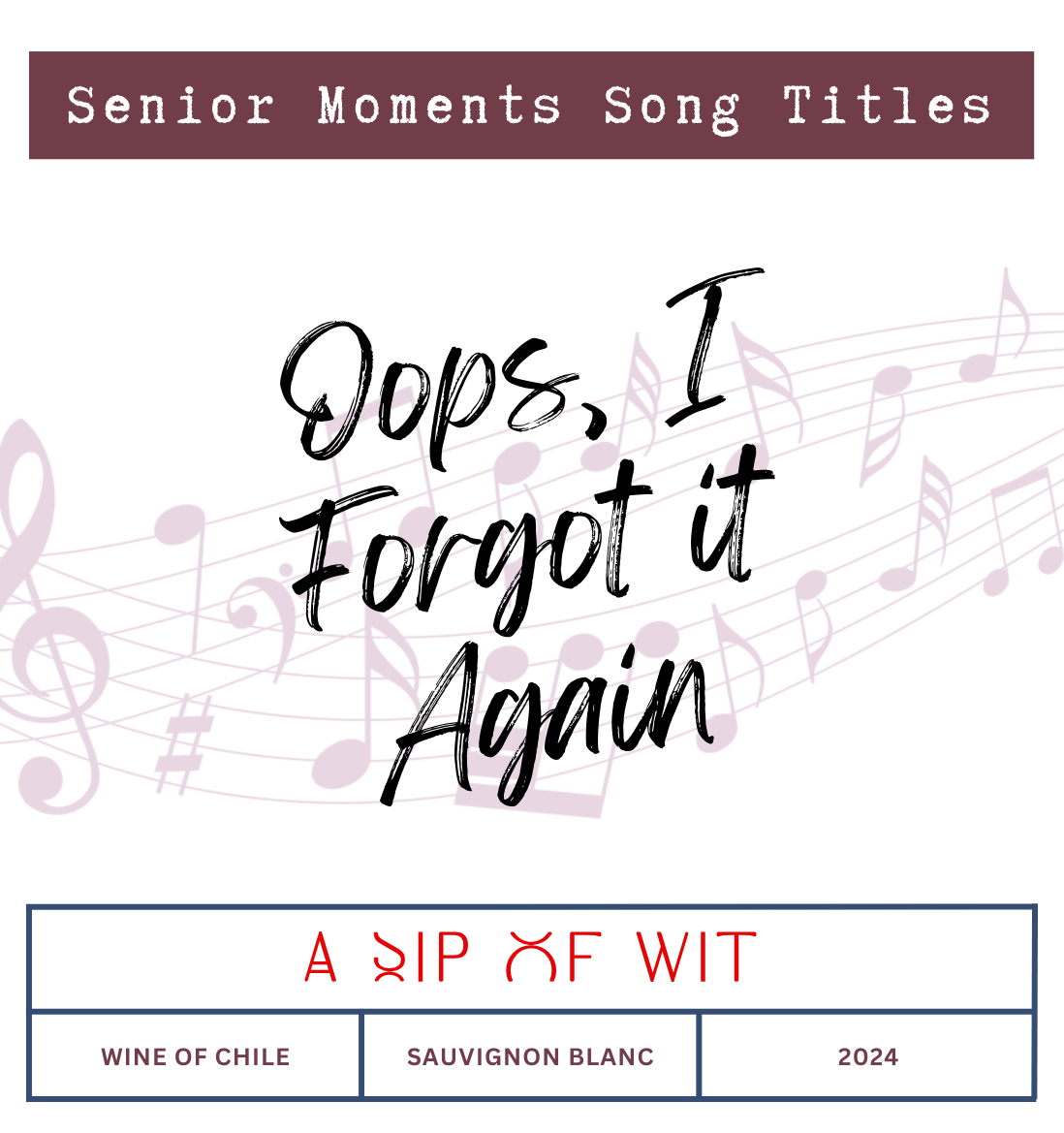 OAP Song Titles – Humorous Wine Gift Pack for Older People
